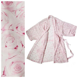 Secret Treasures Chiffon Womens Robe Rose Flower Print Size M